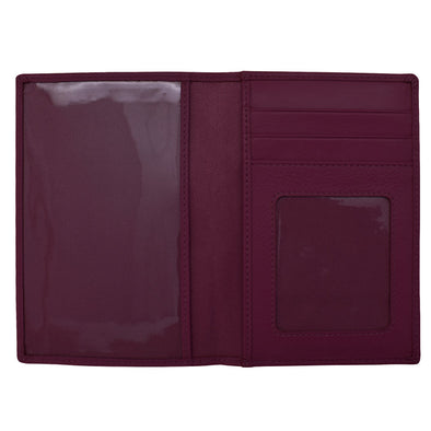 Leather Passport Case RFID-eggplant