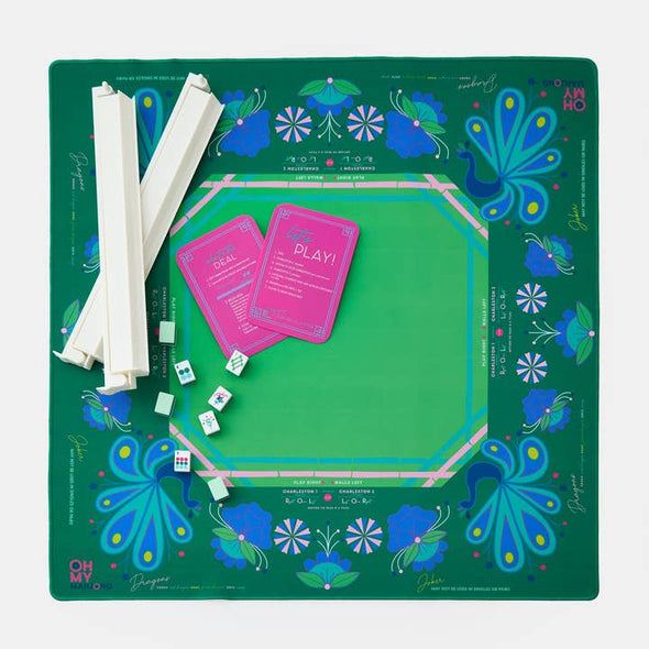 Birdie Green Neoprene Mahjong Mat