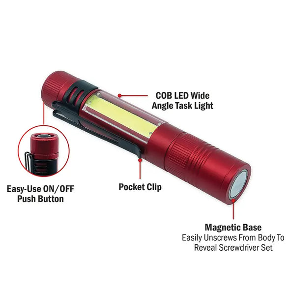 Stinger Multi-Tool COB LED Task Light with Screwdriver Set