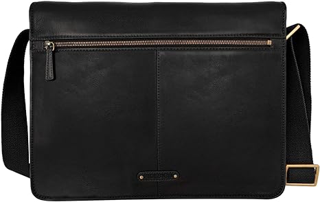 Aiden Leather Messenger-black