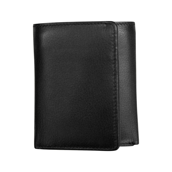 Leather Trifold Wallet with Center Flip ID