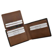 Leather Men's Bifold Wallet with Left Flip