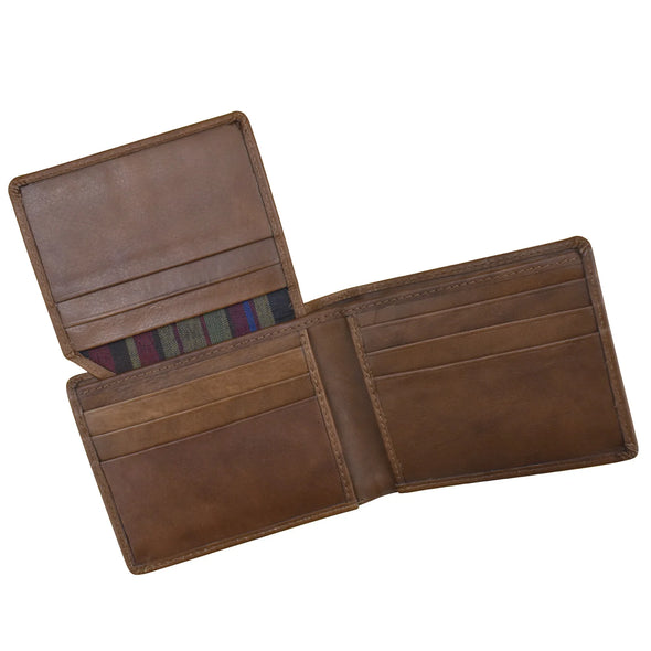 Leather Bifold Wallet with Flip ID-toffee