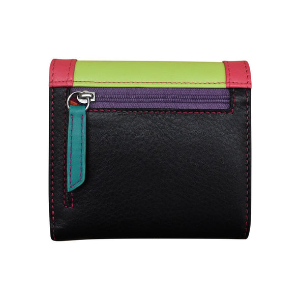 Small Leather Multi Color Trifold RFID Wallet