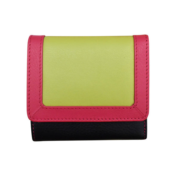 Small Leather Multi Color Trifold RFID Wallet