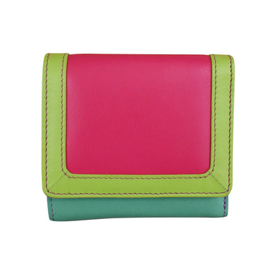 Small Leather Multi Color Trifold RFID Wallet