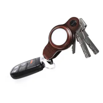 KeySmart Air Leather Key Holder AirTag Case -Brown