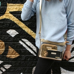 Everyday Clear Large Crossbody - Gold