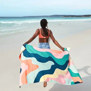 Patterned Quick Dry Beach Towel-Get Wavy