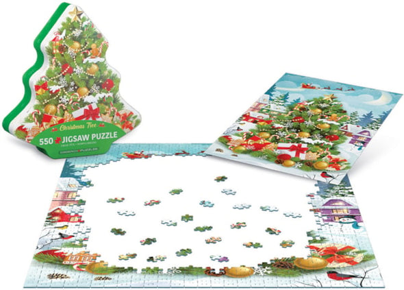 Shaped Puzzle Tin 550pc - Christmas Tree