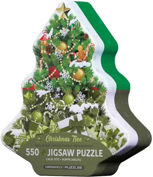 Shaped Puzzle Tin 550pc - Christmas Tree