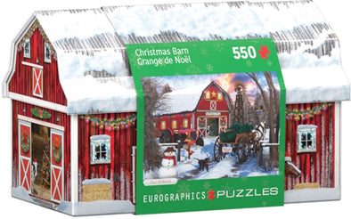 Shaped Puzzle Tin 550pc - Christmas Barn