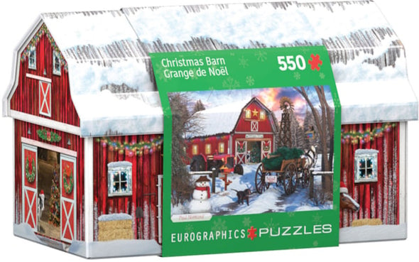 Shaped Puzzle Tin 550pc - Christmas Barn