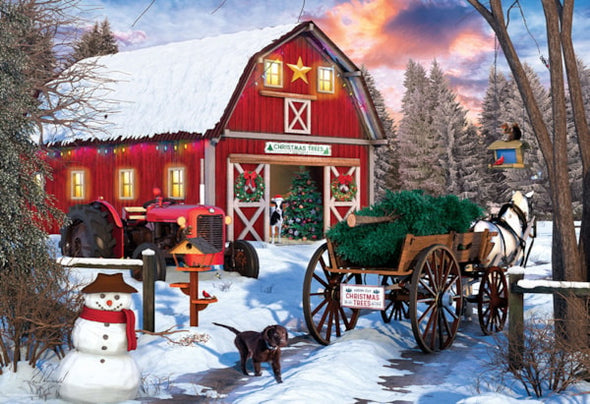 Shaped Puzzle Tin 550pc - Christmas Barn