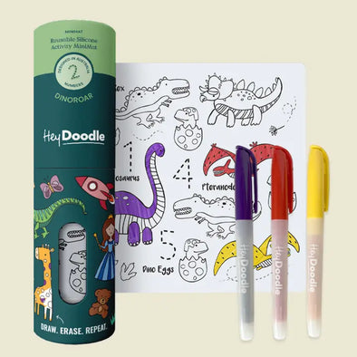 HeyDoodle Reusable Silicone Mini Mat - Dinoroar