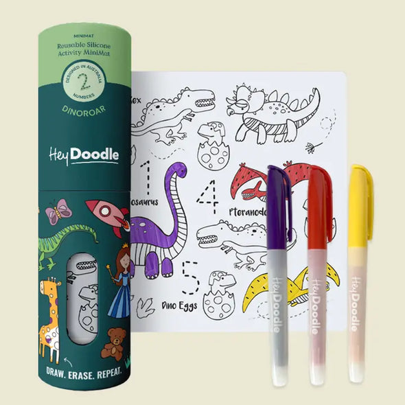 HeyDoodle Reusable Silicone Mini Mat - Dinoroar