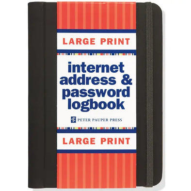 Large Print Password Logbook-black