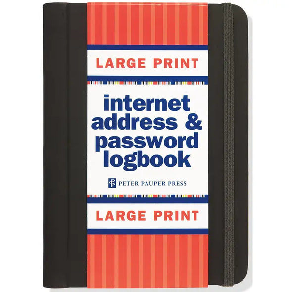 Large Print Password Logbook-black
