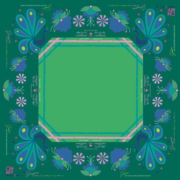 Birdie Green Neoprene Mahjong Mat