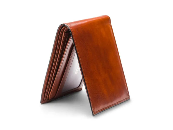 Old Leather Continental ID Wallet-amber