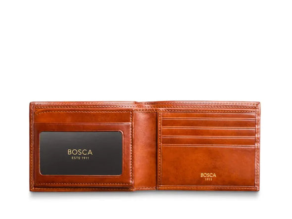 Old Leather Continental ID Wallet-amber