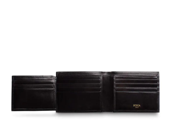 Old Leather Continental ID Wallet-black