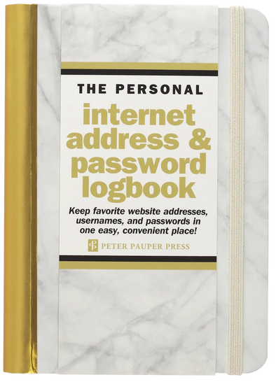 Personal Internet Address & Password Logbook Marble