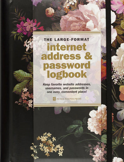 Large Format Internet Address & Password Logbook Midnight Floral