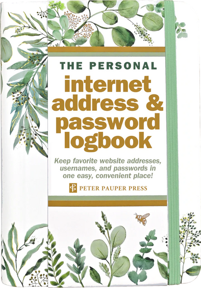 Personal Internet Address & Password Logbook Eucalyptus