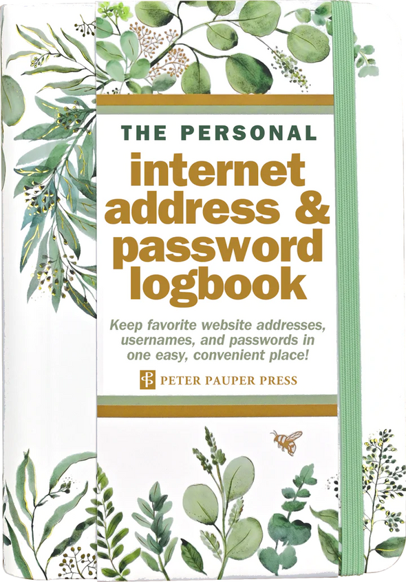 Personal Internet Address & Password Logbook Eucalyptus
