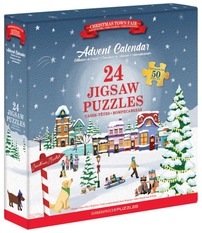 Book Style Advent Calendar Puzzle - Christmas Town Fair