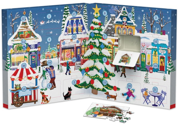 Book Style Advent Calendar Puzzle - Christmas Town Fair