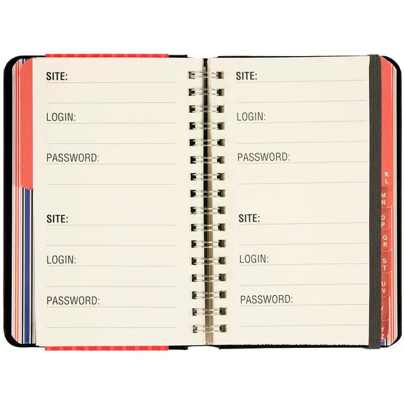 Large Print Password Logbook-black