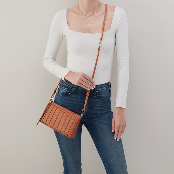 Smooth Leather with Stitching Darcy Crossbody - Burnished Caramel