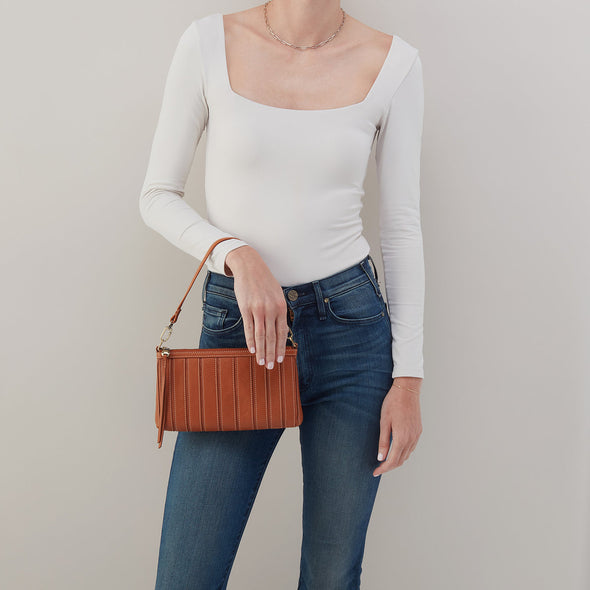 Smooth Leather with Stitching Darcy Crossbody - Burnished Caramel