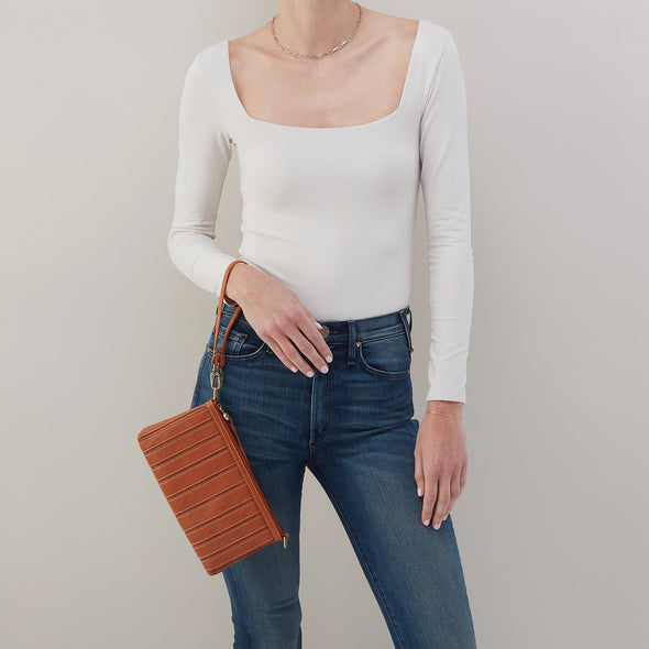 Smooth Leather with Stitching Darcy Crossbody - Burnished Caramel