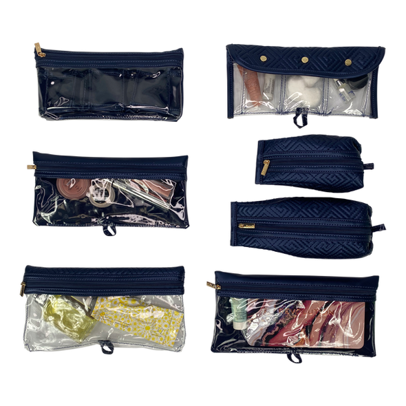 Amour Travel Case Quilted-Greek Navy