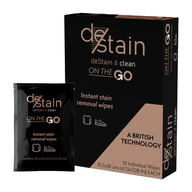 deStain Instant Stain Removal Wipes - box of 10 wipes