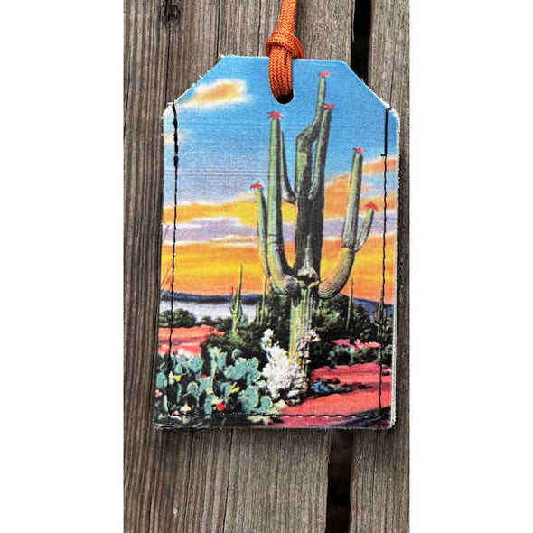Backerton Printed Leather Luggage Tag