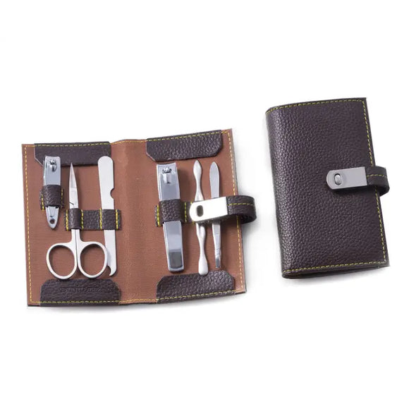 6 Piece Leather Manicure Set