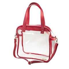 Everyday Clear Carryall Tote-red w/gold