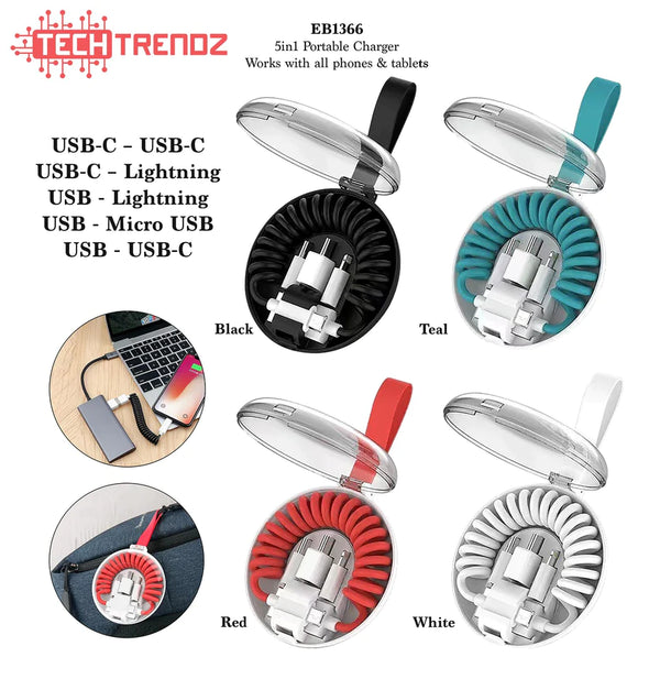 5-in-1 Portable Charging Cord