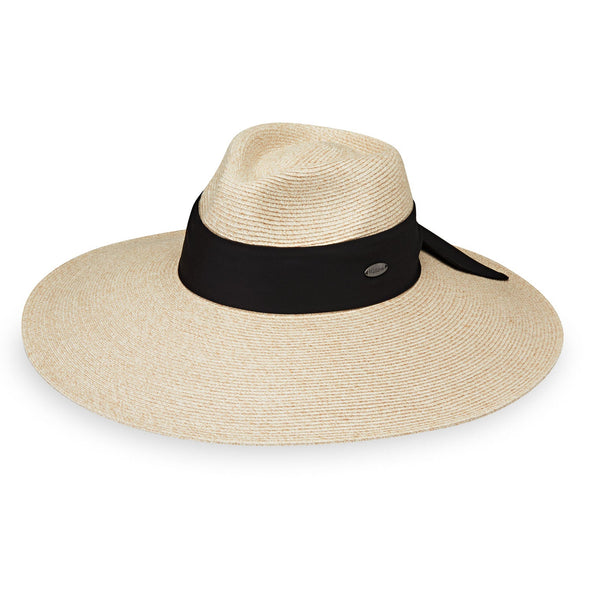 Elise Wide Brim Hat - White/Beige