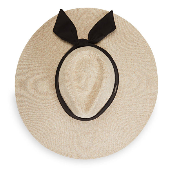 Elise Wide Brim Hat - White/Beige