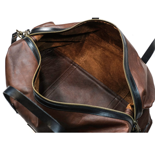 Oil-tanned Leather Duffel Bag -cognac