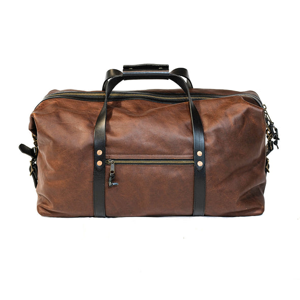 Oil-tanned Leather Duffel Bag -cognac