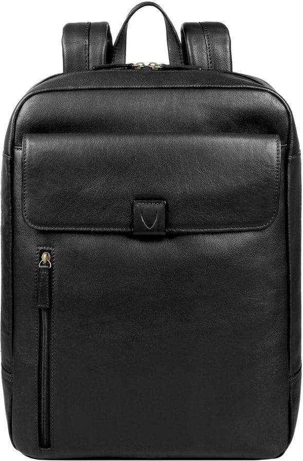 Aiden Leather Backpack-black