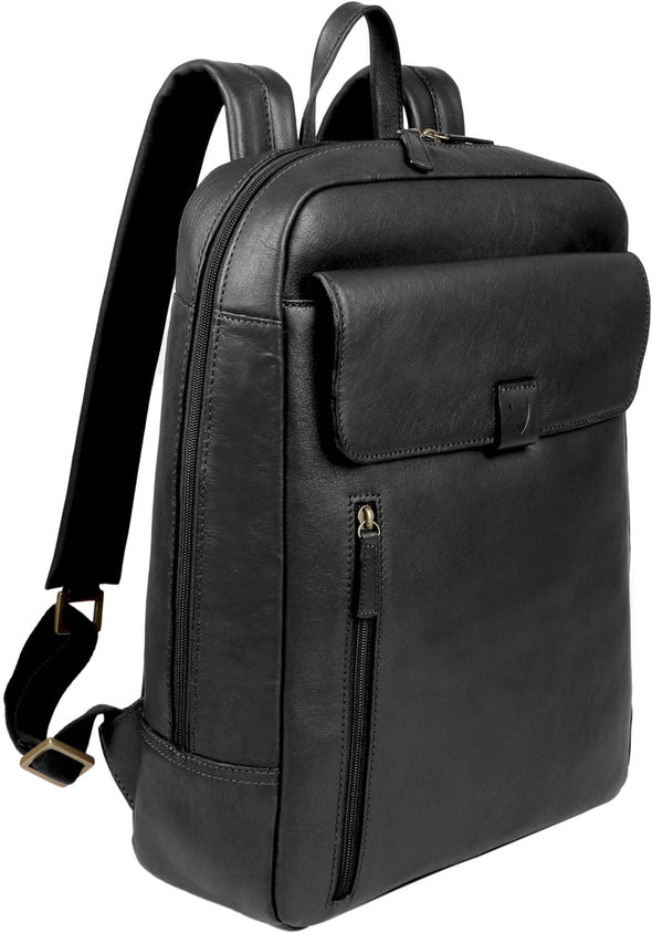 Aiden Leather Backpack-black