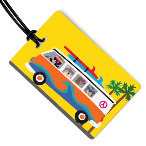 Artist Luggage Tags - Surfer Dogs