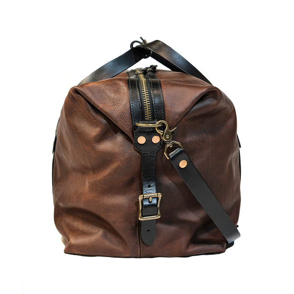 Oil-tanned Leather Duffel Bag -cognac